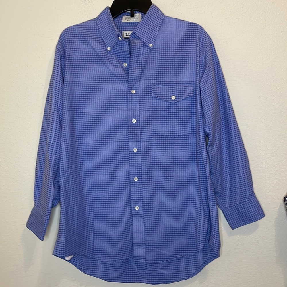 LL Bean Purple Button Down Shirt Size 16 1/2 -32